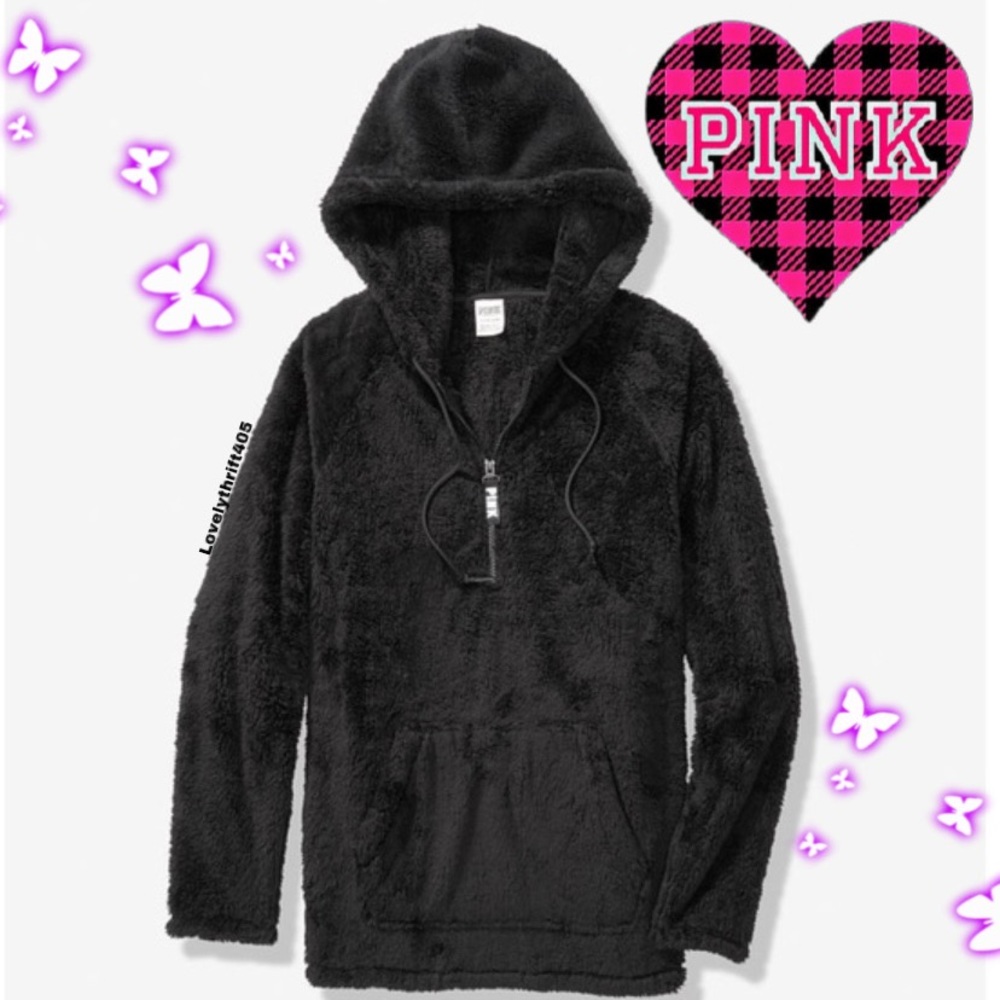 Victoria's Secret PINK Teddy Half-Zip Pullover L